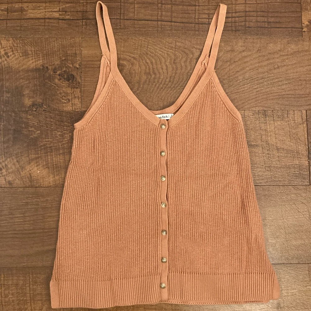 Abercrombie & Fitch Preppy Ribbed Knit Button Up Tank Women’s S